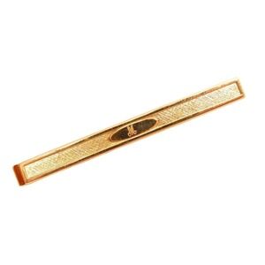VINTAGE MONOGRAM M INITIAL GOLD PLATE TIE CLIP CLASP MEN'S JEWELRY SIGNED FOSTER